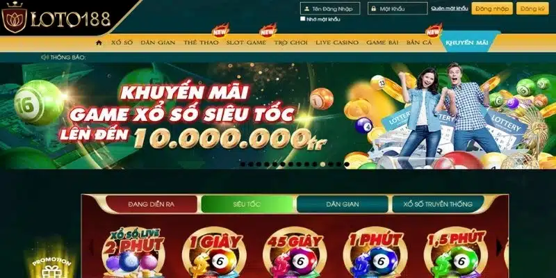 Xổ số Loto188 là sân chơi được yêu thích nhất hiện tại